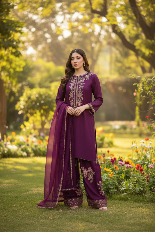 Plum purple Farshi shalwr