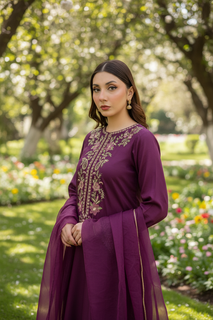 Plum purple Farshi shalwr