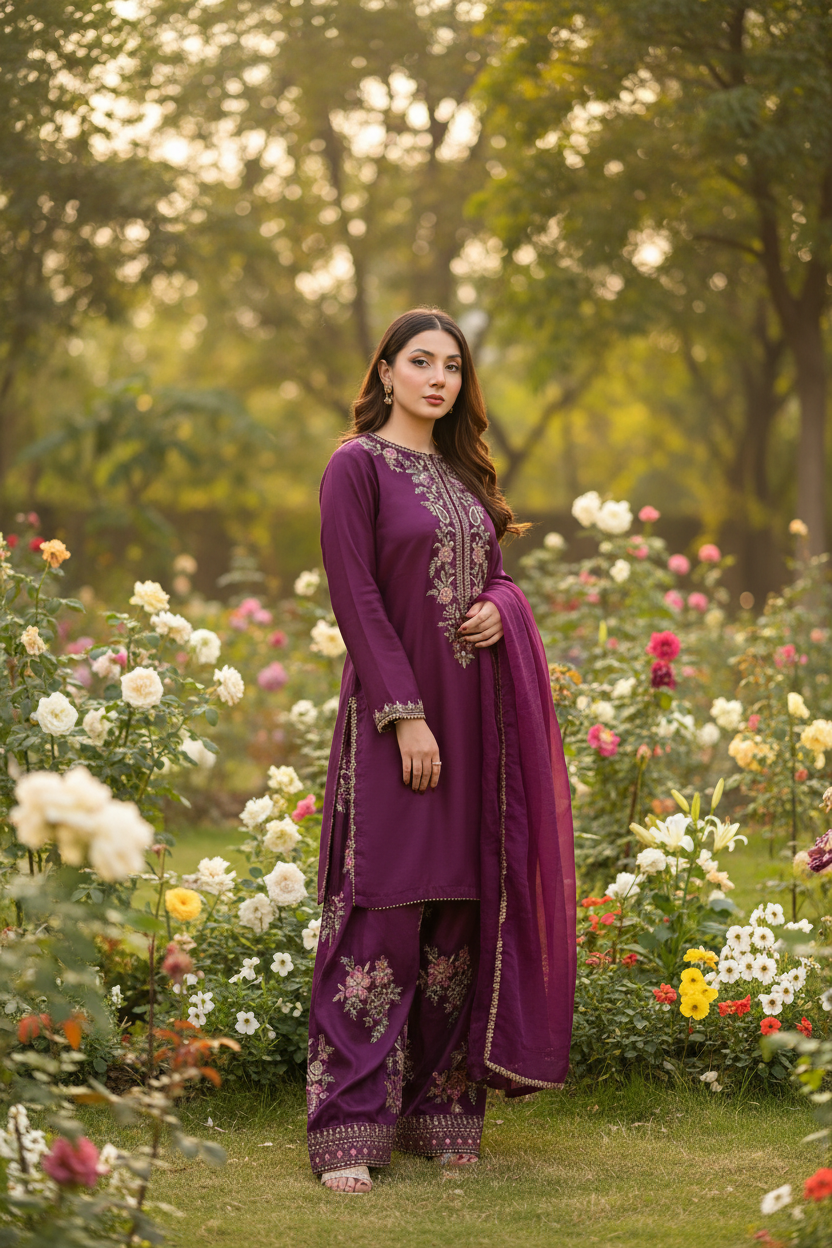 Plum purple Farshi shalwr