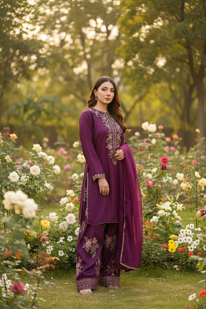 Plum purple Farshi shalwr