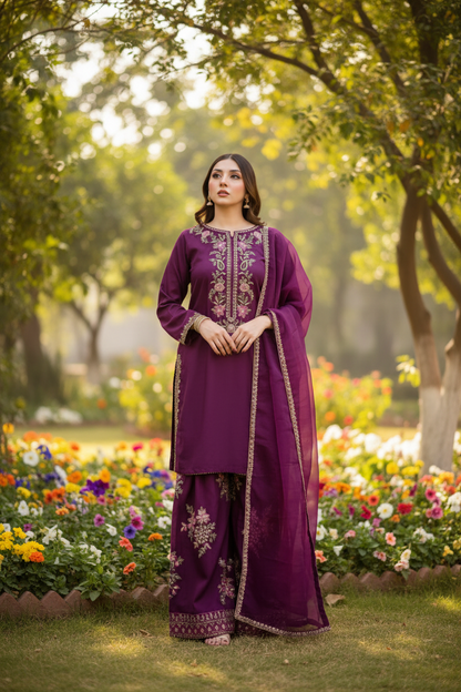 Plum purple Farshi shalwr